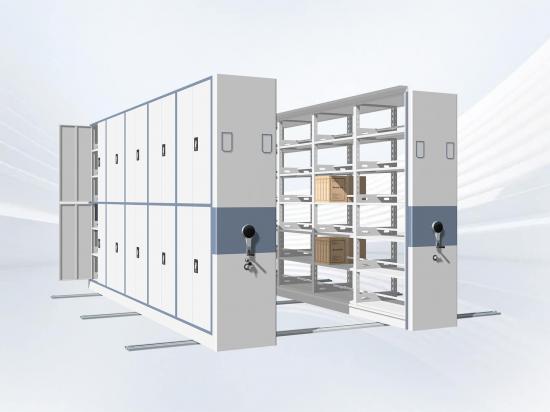 Mobile library shelving
