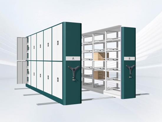 Mobile library shelving